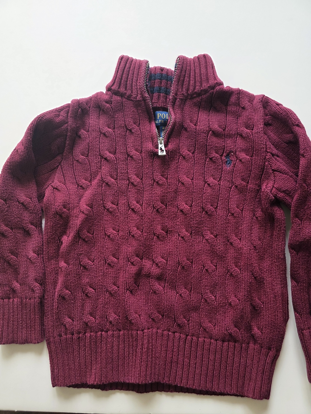 Polo by Ralph Lauren Men's Cable-Knit Half-Zip Sweater - Maroon